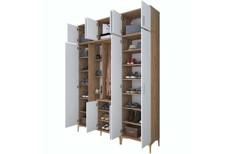 Lukkha Gangmøbel - Valnøtt/Hvit - Oppbevaring - Garderober & garderobesystem - Garderobeinnredning - Kurvstativ