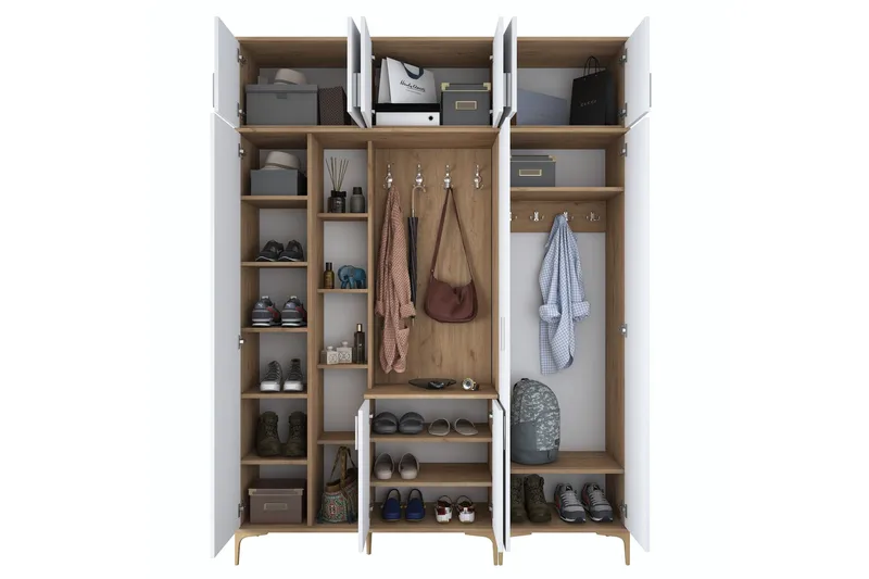 Lukkha Gangmøbel - Valnøtt/Hvit - Oppbevaring - Garderober & garderobesystem - Garderobeinnredning - Kurvstativ