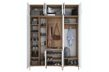 Lukkha Gangmøbel - Valnøtt/Hvit - Oppbevaring - Garderober & garderobesystem - Garderobeinnredning - Kurvstativ