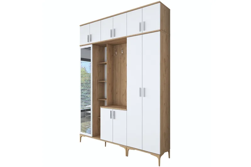 Lukkha Gangmøbel - Valnøtt/Hvit - Oppbevaring - Garderober & garderobesystem - Garderobeinnredning - Kurvstativ