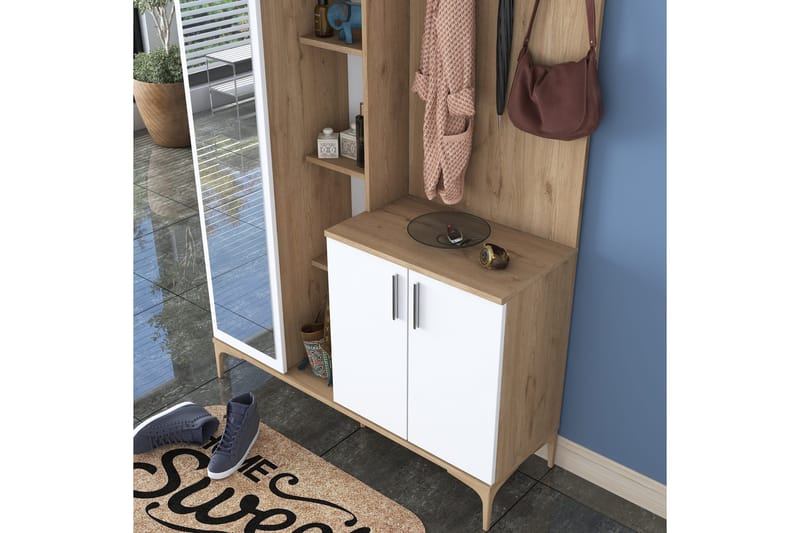 Lukkha Gangmøbel - Valnøtt/Hvit - Oppbevaring - Garderober & garderobesystem - Garderobeinnredning - Kurvstativ