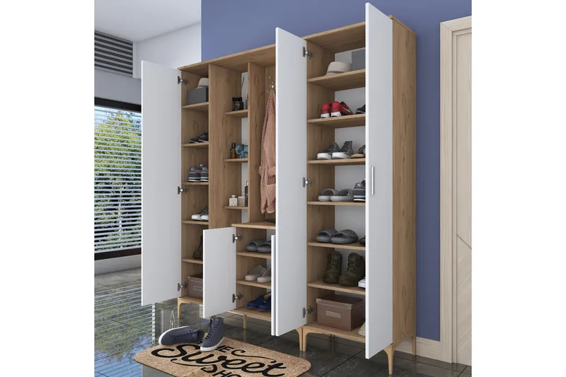 Lukkha Gangmøbel - Valnøtt/Hvit - Oppbevaring - Garderober & garderobesystem - Garderobeinnredning - Kurvstativ