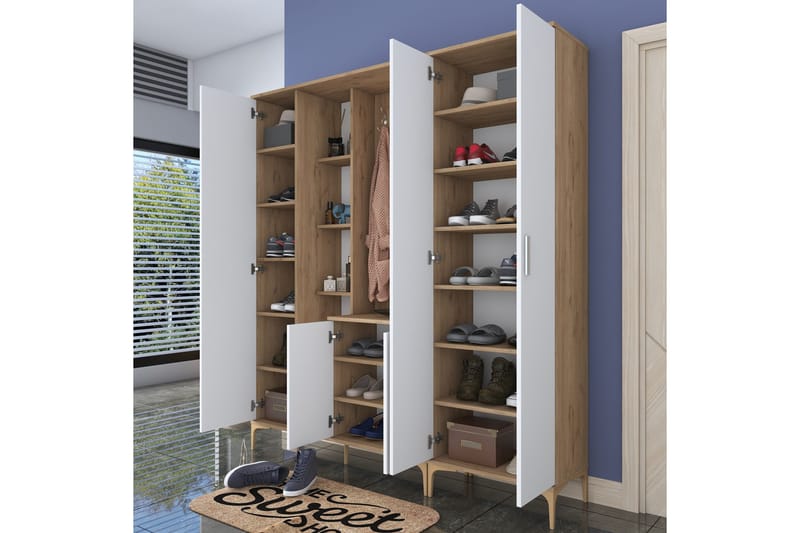 Lukkha Gangmøbel - Valnøtt/Hvit - Oppbevaring - Garderober & garderobesystem - Garderobeinnredning - Kurvstativ