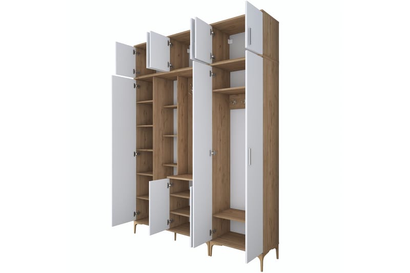 Lukkha Gangmøbel - Valnøtt/Hvit - Oppbevaring - Garderober & garderobesystem - Garderobeinnredning - Kurvstativ