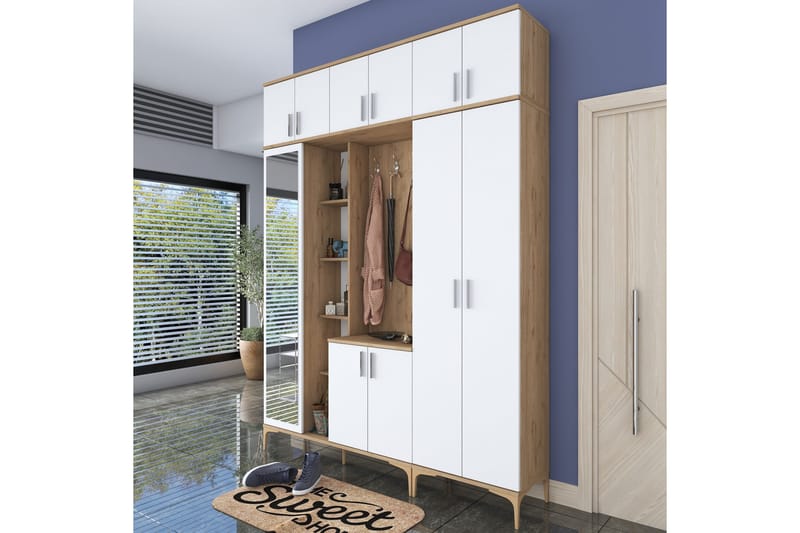 Lukkha Gangmøbel - Valnøtt/Hvit - Oppbevaring - Garderober & garderobesystem - Garderobeinnredning - Kurvstativ