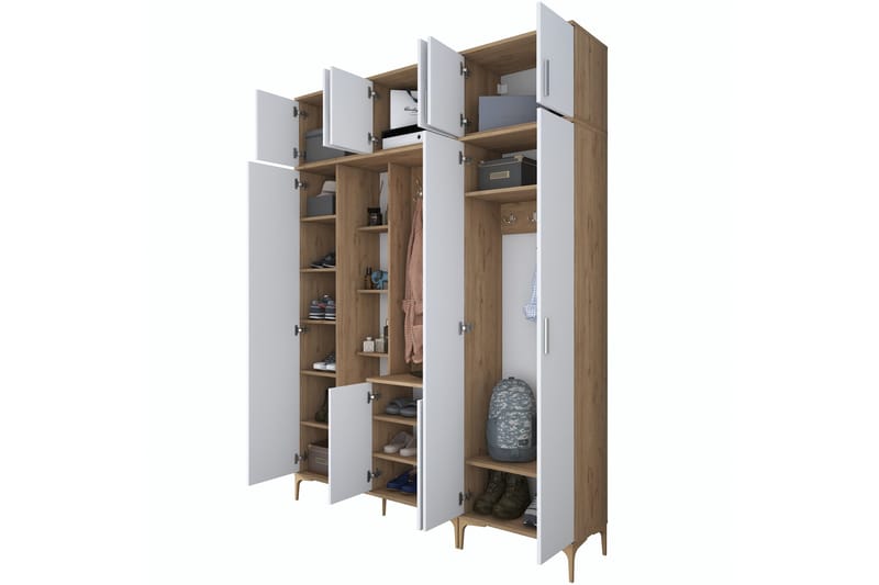 Lukkha Gangmøbel - Valnøtt/Hvit - Oppbevaring - Garderober & garderobesystem - Garderobeinnredning - Kurvstativ