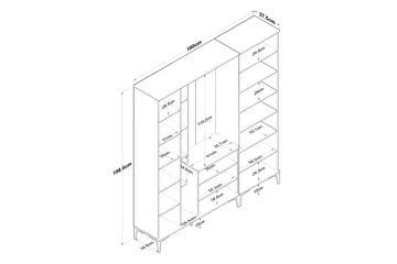 Lukkha Gangmøbel - Valnøtt/Hvit - Oppbevaring - Garderober & garderobesystem - Garderobeinnredning - Kurvstativ