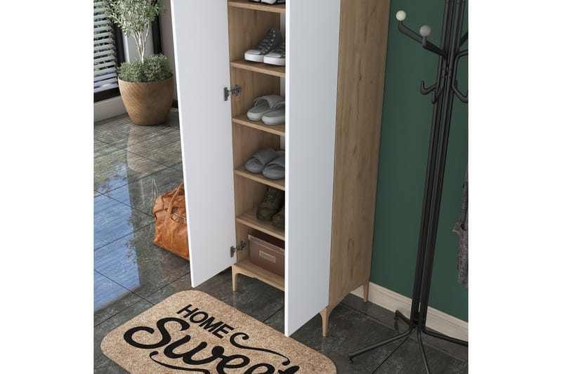 Lukkha Gangmøbel - Valnøtt/Hvit - Oppbevaring - Garderober & garderobesystem - Garderobeinnredning - Kurvstativ