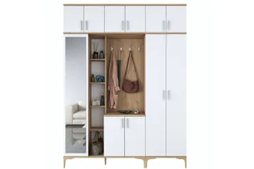 Lukkha Gangmøbel - Valnøtt/Hvit - Oppbevaring - Garderober & garderobesystem - Garderobeinnredning - Kurvstativ