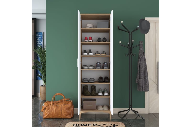 Lukkha Gangmøbel - Valnøtt/Hvit - Oppbevaring - Garderober & garderobesystem - Garderobeinnredning - Kurvstativ