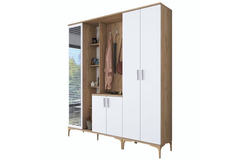 Lukkha Gangmøbel - Valnøtt/Hvit - Oppbevaring - Garderober & garderobesystem - Garderobeinnredning - Kurvstativ