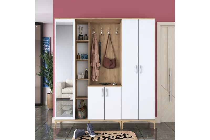 Lukkha Gangmøbel, Valnøtt/Hvit