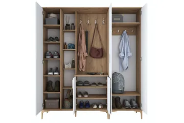 Lukkha Gangmøbel - Valnøtt/Hvit - Oppbevaring - Garderober & garderobesystem - Garderobeinnredning - Kurvstativ