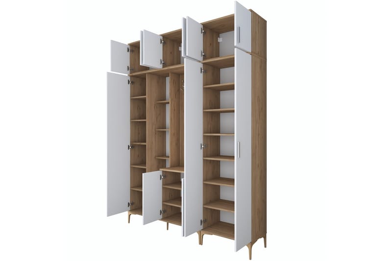 Lukkha Gangmøbel - Valnøtt/Hvit - Oppbevaring - Garderober & garderobesystem - Garderobeinnredning - Kurvstativ