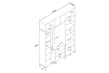 Lukkha Gangmøbel - Valnøtt/Hvit - Oppbevaring - Garderober & garderobesystem - Garderobeinnredning - Kurvstativ