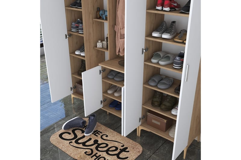 Lukkha Gangmøbel - Valnøtt/Hvit - Oppbevaring - Garderober & garderobesystem - Garderobeinnredning - Kurvstativ