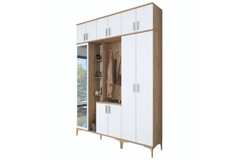 Lukkha Gangmøbel - Valnøtt/Hvit - Oppbevaring - Garderober & garderobesystem - Garderobeinnredning - Kurvstativ