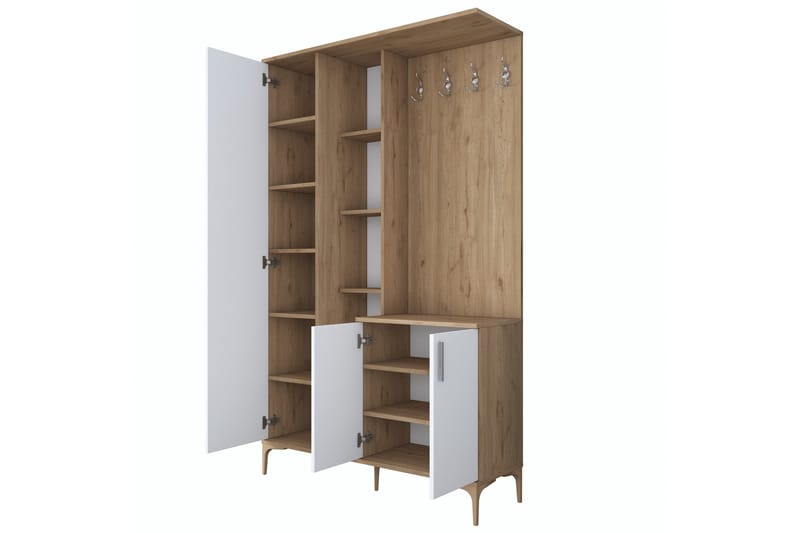 Lukkha Gangmøbel - Valnøtt/Hvit - Oppbevaring - Garderober & garderobesystem - Garderobeinnredning - Kurvstativ