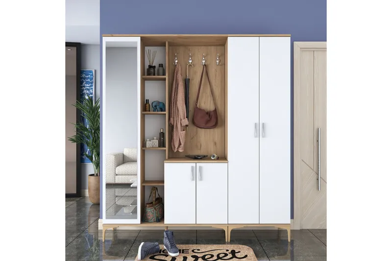 Lukkha Gangmøbel, Valnøtt/Hvit