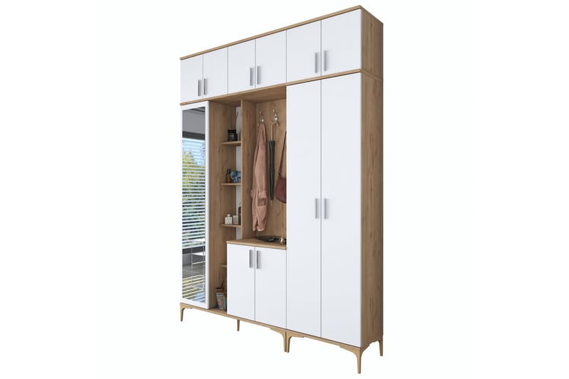 Lukkha Gangmøbel - Valnøtt/Hvit - Oppbevaring - Garderober & garderobesystem - Garderobeinnredning - Kurvstativ