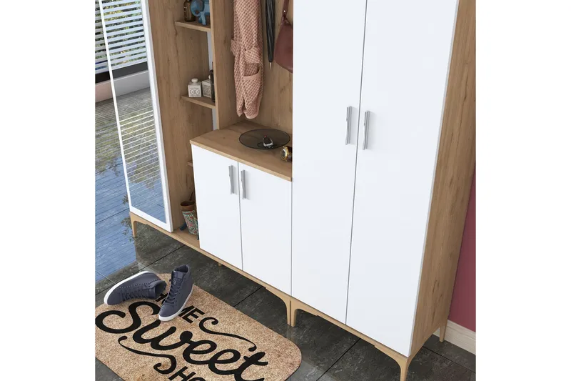 Lukkha Gangmøbel - Valnøtt/Hvit - Oppbevaring - Garderober & garderobesystem - Garderobeinnredning - Kurvstativ