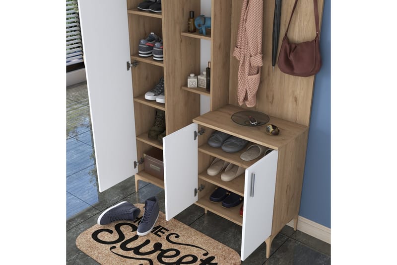 Lukkha Gangmøbel - Valnøtt/Hvit - Oppbevaring - Garderober & garderobesystem - Garderobeinnredning - Kurvstativ