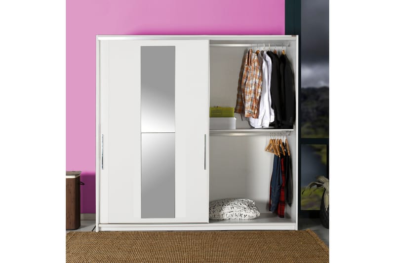 Garderobeskap 210x207 cm - Hvit - Garderober & garderobesystem