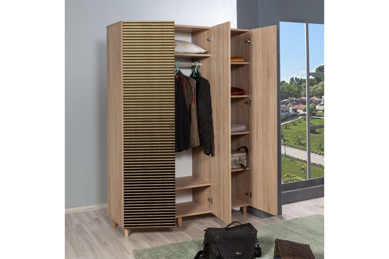 Brokind Garderobe 135 cm - Brun/Eik - Oppbevaring - Garderober & garderobesystem - Garderobeskap