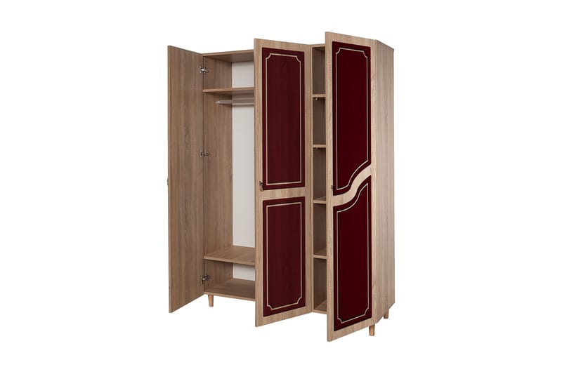 Brokind Garderobe 135 cm - Brun/Rød - Oppbevaring - Garderober & garderobesystem - Garderobeskap