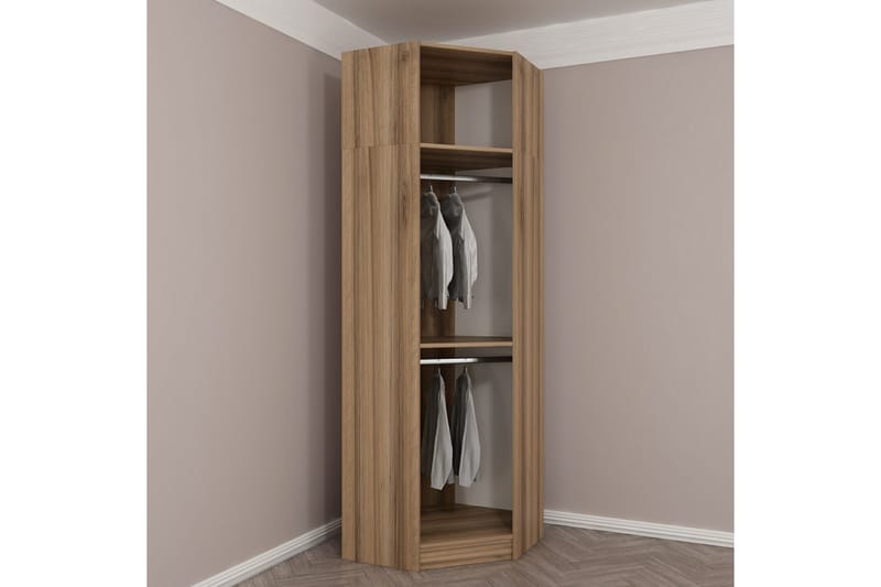 Fruitland Hjørnegarderobe 74 cm - Eik - Oppbevaring - Garderober & garderobesystem - Garderobeskap