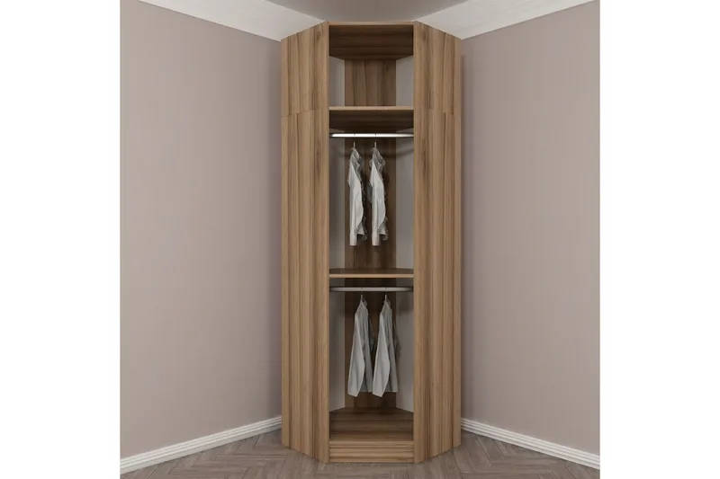 Fruitland Hjørnegarderobe 74 cm - Eik - Oppbevaring - Garderober & garderobesystem - Garderobeskap