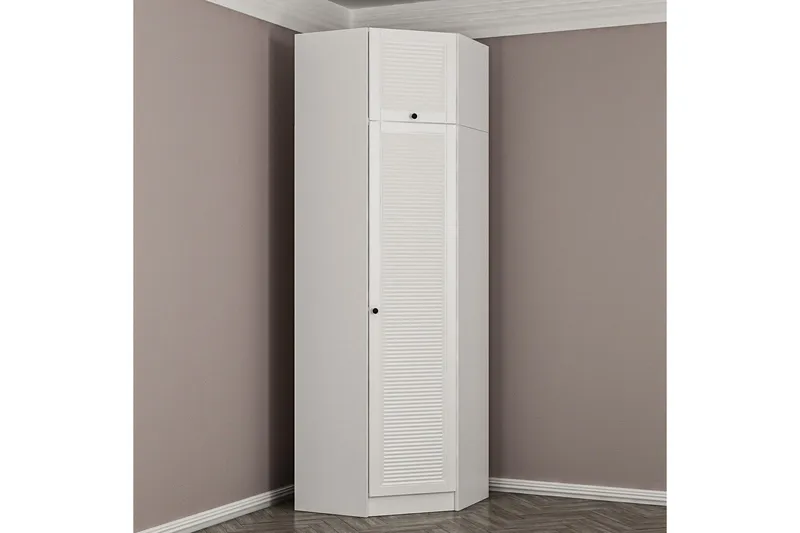 Fruitland Hjørnegarderobe 74 cm - Hvit - Oppbevaring - Garderober & garderobesystem - Garderobeskap