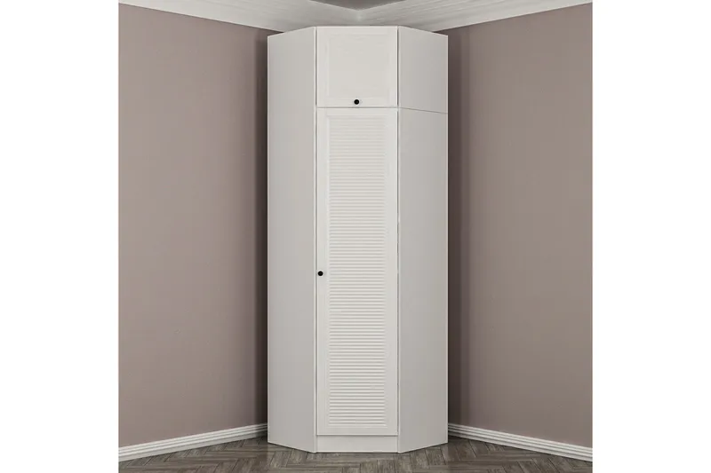 Fruitland Hjørnegarderobe 74 cm - Hvit - Oppbevaring - Garderober & garderobesystem - Garderobeskap