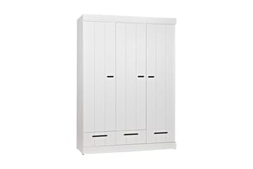 Garderobe Floella 140 cm 3 Dører 3 Skuffer - Hvit Furu - Oppbevaring - Garderober & garderobesystem - Garderobeskap