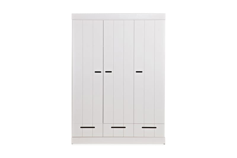Garderobe Floella 140 cm 3 Dører 3 Skuffer - Hvit Furu - Oppbevaring - Garderober & garderobesystem - Garderobeskap