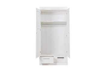 Garderobe Floella 195 cm 2 Dører 2 Skuffer - Hvit Furu - Oppbevaring - Garderober & garderobesystem - Garderobeskap