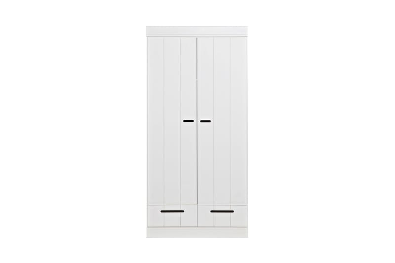 Garderobe Floella 195 cm 2 Dører 2 Skuffer - Hvit Furu - Oppbevaring - Garderober & garderobesystem - Garderobeskap