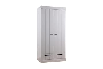 Garderobe Floella 94 cm 2 Dører 2 Skuffer - Grå Furu - Oppbevaring - Garderober & garderobesystem - Garderobeskap