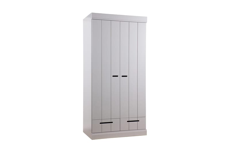 Garderobe Floella 94 cm 2 Dører 2 Skuffer - Grå Furu - Oppbevaring - Garderober & garderobesystem - Garderobeskap