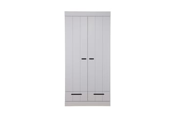 Garderobe Floella 94 cm 2 Dører 2 Skuffer - Grå Furu - Oppbevaring - Garderober & garderobesystem - Garderobeskap