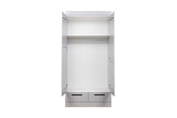 Garderobe Floella 94 cm 2 Dører 2 Skuffer - Grå Furu - Oppbevaring - Garderober & garderobesystem - Garderobeskap