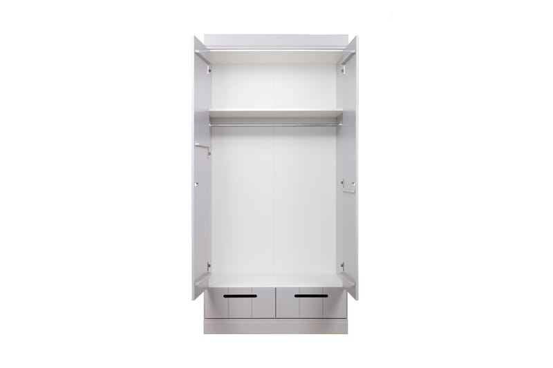 Garderobe Floella 94 cm 2 Dører 2 Skuffer - Grå Furu - Oppbevaring - Garderober & garderobesystem - Garderobeskap