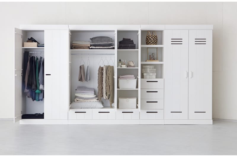 Garderobe Floella 94 cm 2 Dører - Hvit Furu - Oppbevaring - Garderober & garderobesystem - Garderobeskap