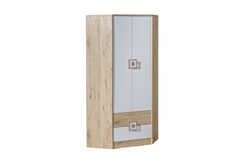 Garderobe Hermanboda 87x87x190 cm - Beige / Hvit - Garderobeskap - Hjørnegarderobe