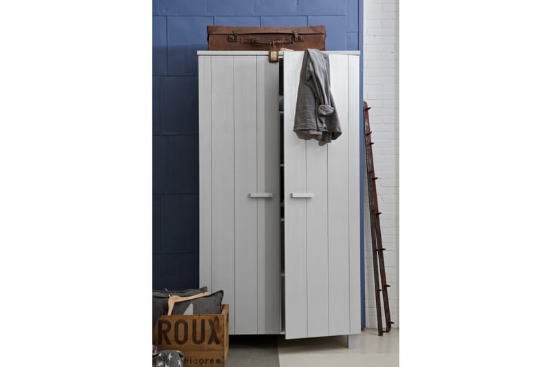 Garderobe Mitchell 202 cm - Grå Furu - Oppbevaring - Garderober & garderobesystem - Garderobeskap