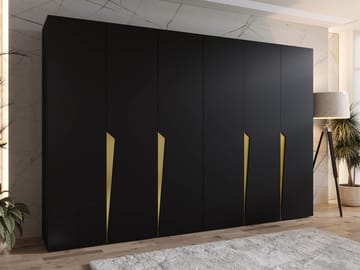 garderobeskap Garderobeskap PIANO 1 300 svart Gull - Oppbevaring - Garderober & garderobesystem