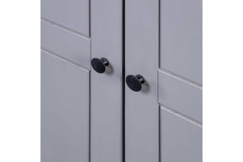 Garderobeskap grå 80x50x171,5 cm heltre furu Panama Range - Grå - Garderober & garderobesystem - Garderobeskap