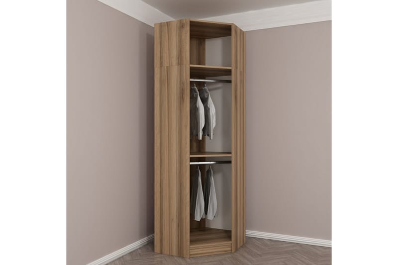 Hjørnegarderobe Cambrian 74 cm - Eik - Garderobeskap - Hjørnegarderobe