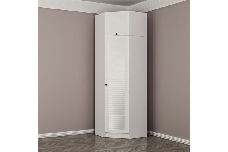 Hjørnegarderobe Cambrian 74 cm - Hvit - Garderobeskap - Hjørnegarderobe