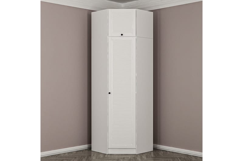 Hjørnegarderobe Cambrian 74 cm - Hvit - Garderobeskap - Hjørnegarderobe